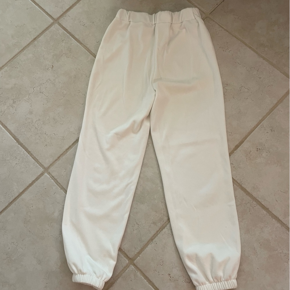 White and gray pair of sweatpants